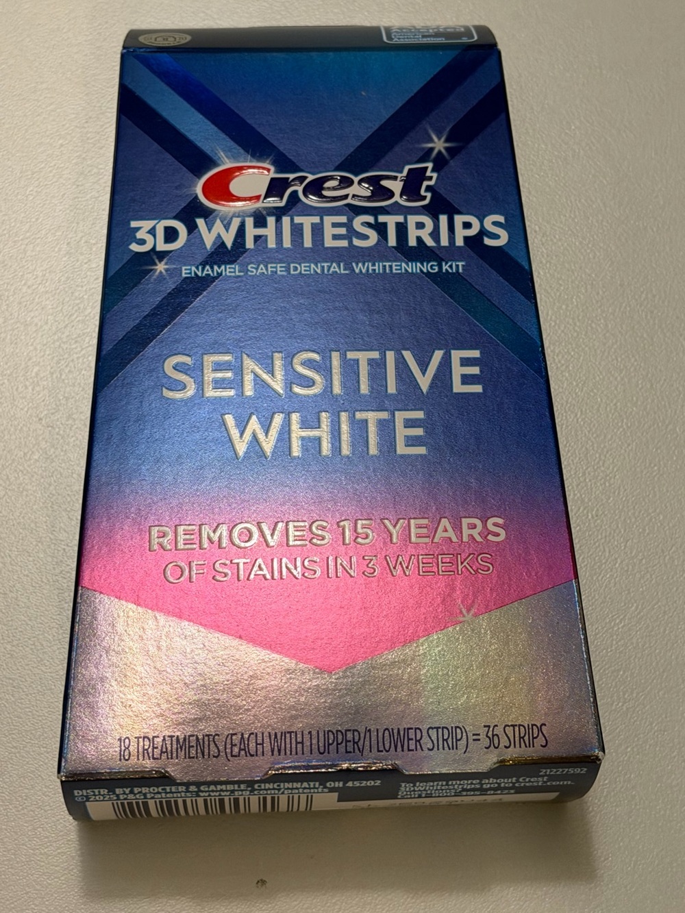 Crest 3D Whitestrips Sensitive White Teeth Whitening Kit 18 Treatments/36 Strips